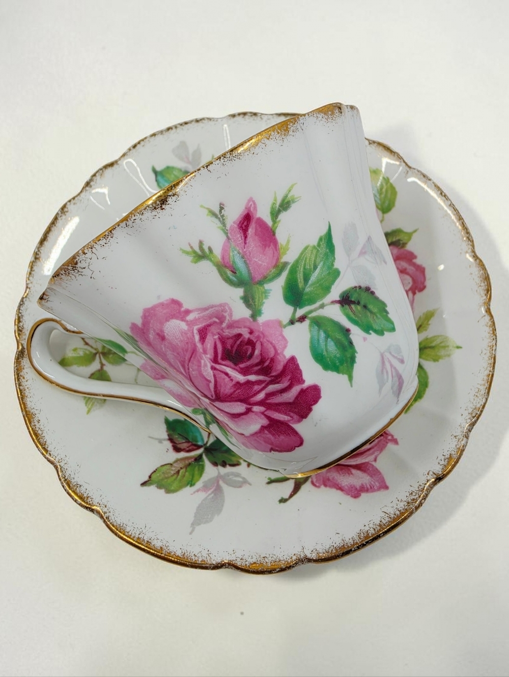 Royal Stafford Berkeley Rose Teacup and Saucer Shabby Chic Pink Roses England